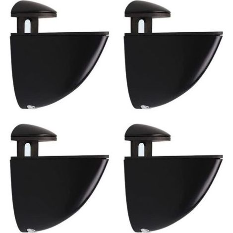 Lntyq Support D'étagère en Verre Réglable,4 Pièces Support Etagere Verre, Pince Verre Réglables en Alliage de Zinc pour Étagère en Bois/Verre de 2 à 23 mm Épaisseur (Noir) (1/3)