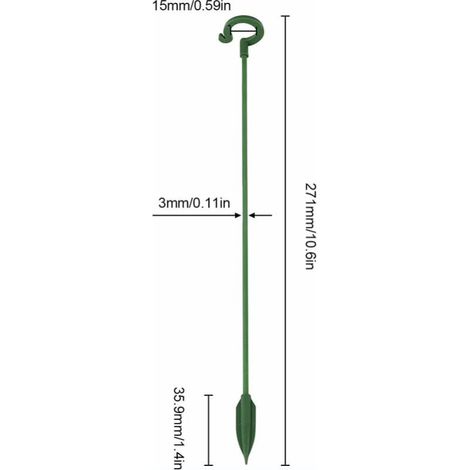 Piquets de plantes, poteau de support de plantes 20 pièces, piquets de plantes de 27 cm, croissance fixe des plantes, empêchent les plantes de basculer (1/4)