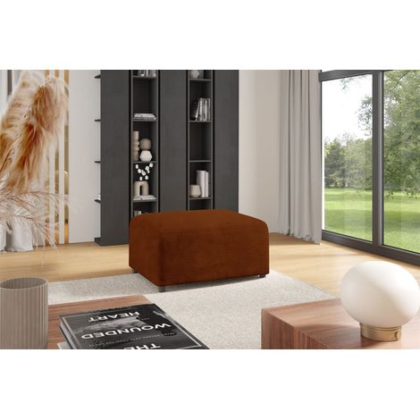 Polsterhocker Designerhocker Hocker MEGAN in Stoff Poso Rostbraun (1/3)