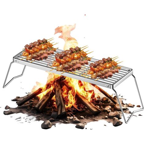 12 brochetas de acero inoxidable con soportes verticales, aptas para freidora de aire, libres de BPA.