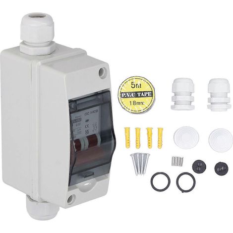 DC-Miniatur-Leistungsschalter 2P IP65 wasserdicht transparente Abdeckung 32A PV-Leistungsschalter für Wohnmobile 1000