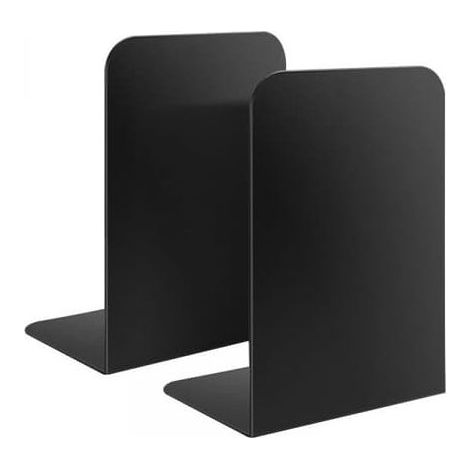 Serre-livres noirs, 1 paire, serre-livres en métal pour étagères (1/5)