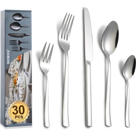 Besteckset 30 St&xFCck Silberne Quadratische Griffe 30 St&xFCck (1/5)