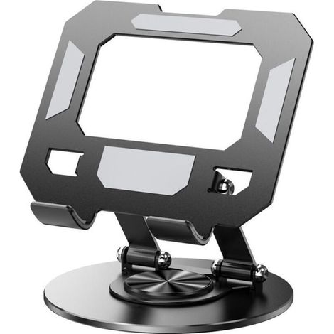 Support de tablette rotatif à 360°, réglable et pliable, support de tablette de bureau multi-angles refroidissant par sable (noir) (1/5)