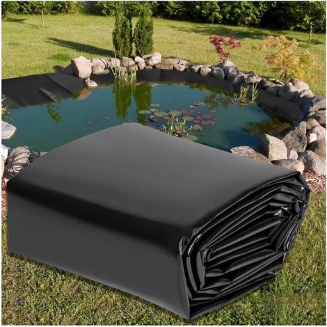 Bâche de bassin étanche HDPE 0,2 mm – revêtement noir pliable – solution de protection pour bassin extérieur et aquaculture ( 1 x 1m ) (1/5)