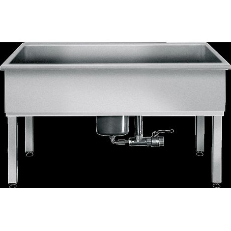 KWC Werkraumbecken, SIRIUS, Edelstahl, 1500x800x600 mm, U-bau, Schlammfang (1/2)