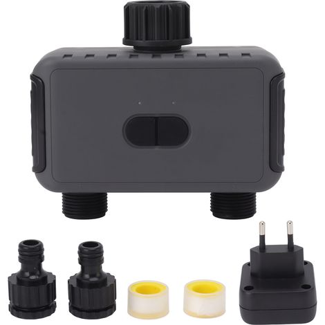 Programmateur d'arrosage WiFi 2 voies, contrôle via application Smart Life, modes d'irrigation flexibles, système anti-pluie, étanche ABS (1/5)