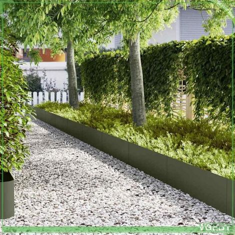 Bordure de jardin - ABI - 10 pcs - Acier laminé à froid - Vert olive - 100 x 0,05 x 30 cm (1/5)