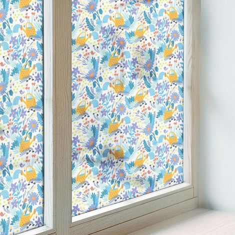 Klebefolie 50x146 cm Folie für Badezimmer Schlafzimmer PVC Sichtschutz Fenster Milchglas Selbstklebend Blickdicht Dekorfolie Dekorativ Pflanzenmotiv