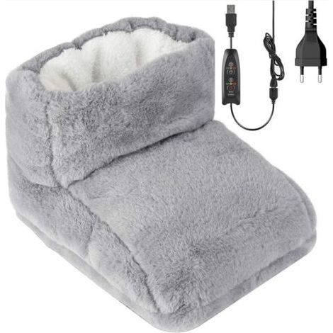 Chauffe-pieds électrique, Couverture chauffante, Chauffe-pieds électrique avec doublure lavable, réglage de la chaleur par télécommande, 3 réglages de chauffage, Gris-RAPANDA (1/5)