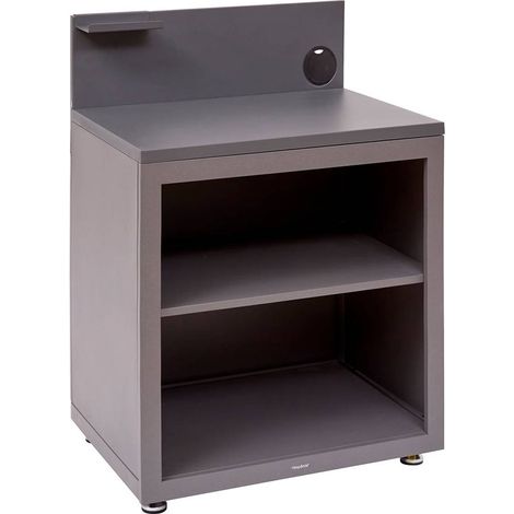 Hesperide – Module avec étagère pour cuisine extérieure graphite – Acier galvanisé antirouille – Plan de travail 80 x 58 cm – Rangement optimisé (1/5)