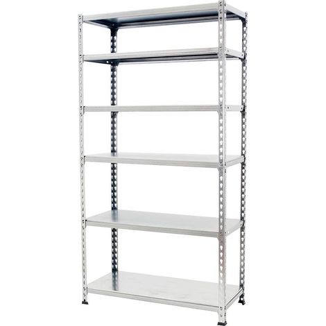 SimonRack Scaffale Portaoggetti, 2500x800x400 mm, 6 Ripiani, Portata 180 kg per Ripiano, Metallo, Scaffale da Garage, Zincato – Simonclick