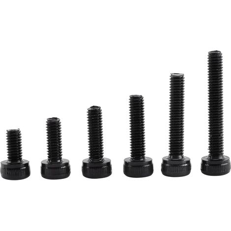 250pcs Vis M3 Noir Acier Allié Boulons Hexagonaux à Douille Avec Écrous Assortis (Tête Cylindrique) (1/3)