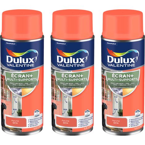 ECRAN+ MULTI-SUPPORTS EXTERIEURE Satin - Lot de 3 aérosols en phase aqueuse - Agrume 400 ml - Dulux Valentine