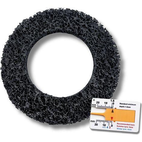 Disque abrasif de rechange pour ponceuse de moyeu de roue 90-150 mm avec fermeture Velcro, avec jauge de profondeur de profilé (1/5)