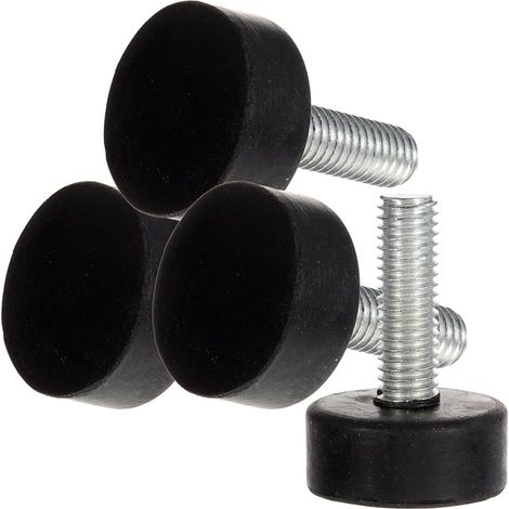Lot de 4 Pieds de Meubles en Caoutchouc Réglables M8, Petits Amortisseurs Antidérapants pour Nivellement de Table, Patins de Protection Anti-Vibration et Anti-Usure pour Meubles (1/5)