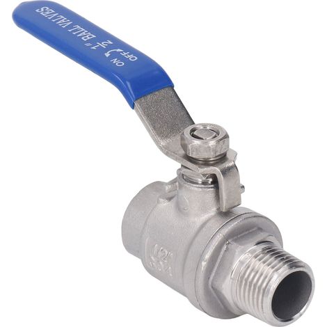 1/2-Zoll-NPT-Kugelhahn, Innen-/Außengewinde, Edelstahl, 24 mm Außendurchmesser, Wasserabsperrventil, 1000 WOG (1/5)