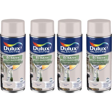 ECRAN+ MULTI-SUPPORTS EXTERIEURE Satin - Lot de 4 aérosols en phase aqueuse - Argile Claire 400 ml - Dulux Valentine (1/5)