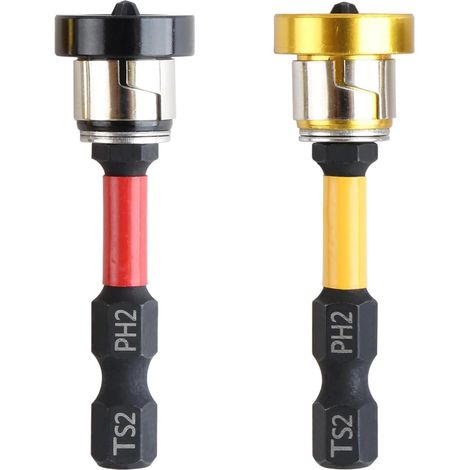 Lot de 2 Embouts PH2 Magnétiques 1/4" pour Placo - Embout Tournevis à Positionnement pour Plâtre et Cloisons Sèches - 50mm