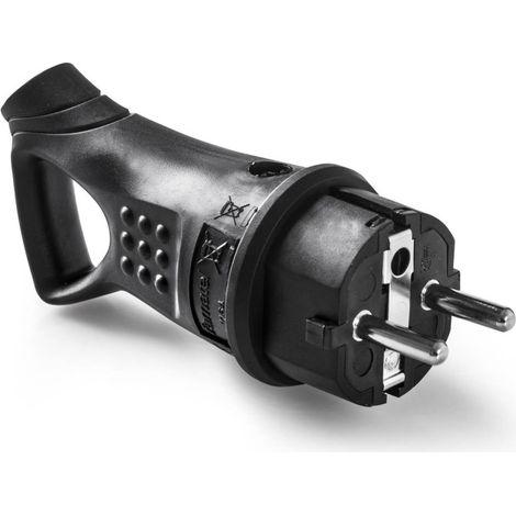 Clavija elec 16a-250v tt goma term negro ip44 famat