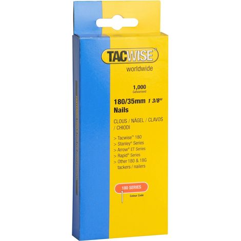 Tacwise 0364 18G 35mm Brad Nails Galvanised 1000 Pack - DGN50V 181 Duo 35 Ranger