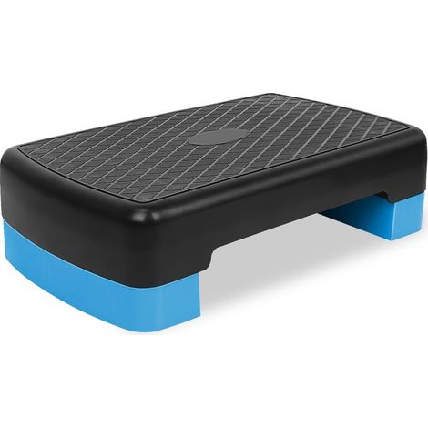 Step Platform - 45.72 cm x 27.94 cm - Hauteur Réglable 10.16 cm à 15.24 cm - Polyéthylène - Bleu et Noir - 1 Pièce (1/5)