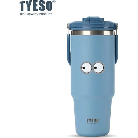 (1200ML) Grande tasse thermos en acier inoxydable avec poignée, convient aux boissons chaudes et froides.