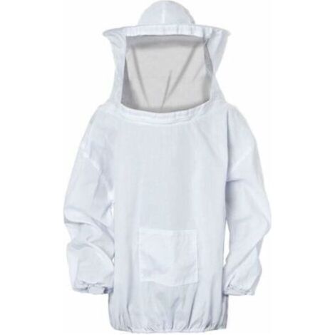Costume d'Apiculteur Professionnel Bee Guard, avec Chapeau et Voile Amovible, Zippé, en Coton-Polyester Respirant et Léger, Taille Large Adaptable pour tous les Corps, avec Poche et Poignets Élastique (1/4)