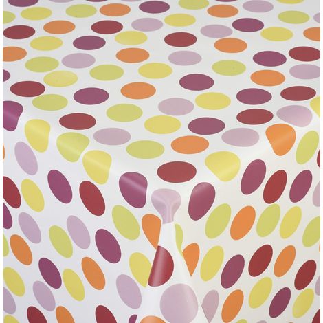 Nappe Confetti Multicolore Linge de Table Toile cirée Maintenance réduite hydrophobes, Polyester, PVC, Rondes, 140 x 140 cm, 55048 (1/4)