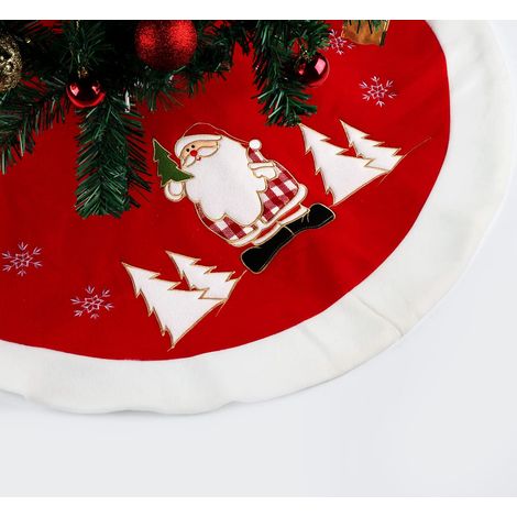 Round Christmas Tree Skirt Christmas Tree Cover Christmas Tree Cover Protection Against Christmas Tree Needles Red/White (1/5)