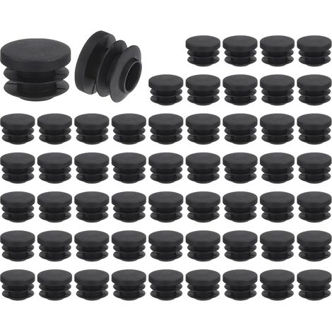 Bouchons de Pieds - 56 Pièces - Plastique PE Noir - Protection Antidérapante 20mm - Pour Chaises Tables Canapés - Diamètre 20mm (1/5)