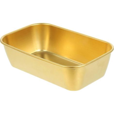 Panier à friandises carré en métal doré, spécialement conçu pour les animaux de compagnie, comprenant un bol multifonctionnel.