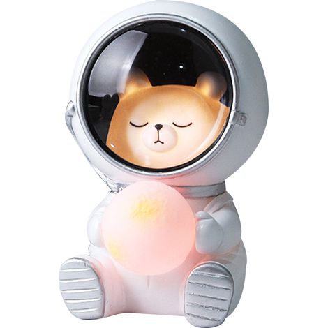 Veilleuse adorable à motif dessin animé pour chambre d'enfant, lampe de chevet astronaute avec un animal mignon (1/5)