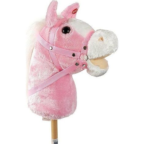 Ein rosa Steckenpferd mit Geräuschen.