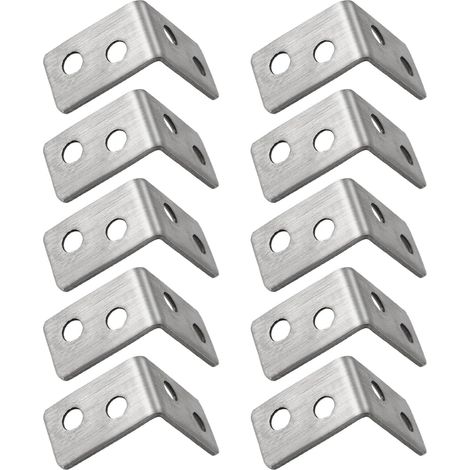 10 pièces supports de d ' angle en acier en forme de L connecteur d ' angles de connexion robuste pour étagères fixation de de Joint de meubles (1/5)