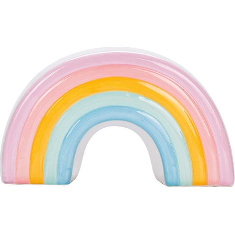 Tirelire en céramique en forme de cochon, décorée d'un arc-en-ciel, pour la décoration des enfants. (1/5)