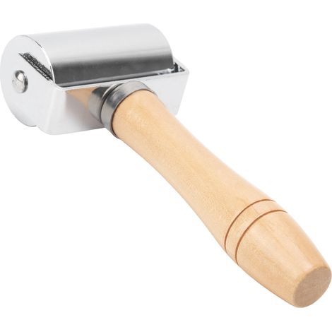 Kantenroller für Leder, DIY-Lederhandwerk, Holzgriff, silberfarben, 60 mm / 2,36 Zoll (1/5)