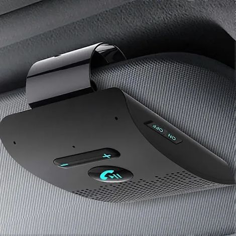 Kit mains libres Bluetooth pour voiture 5.0, récepteur audio sans fil à clipser sur le pare-soleil, haut-parleur, lecteur de musique, double microphone [NX] (1/4)