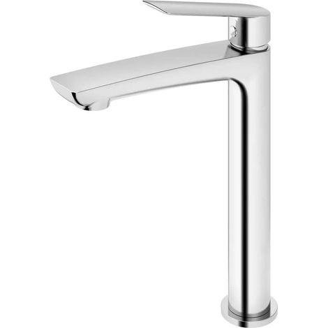 Mitigeur de lavabo à bec haut sans garniture de vidage (bouchon) chromé (1/2)
