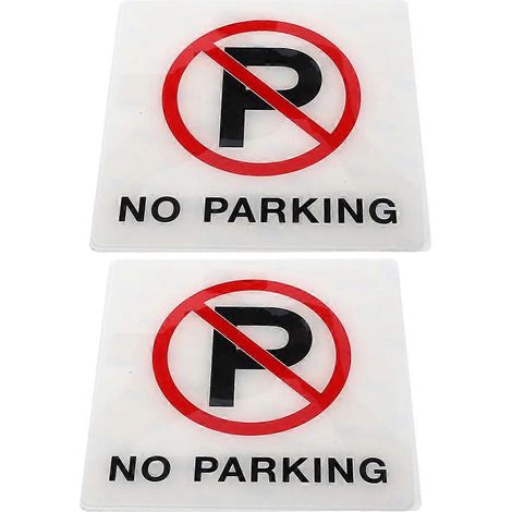 Panneau « Stationnement interdit », en acrylique blanc, adapté aux espaces commerciaux, 4 feuilles auto-adhésives. (1/5)