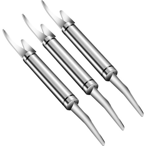 Nettoyeur de Crevettes en Acier Inoxydable 304 3 Pièces, Éplucheur Double Usage pour Poisson et Crevettes, pour Hôtel et Camping (1/5)