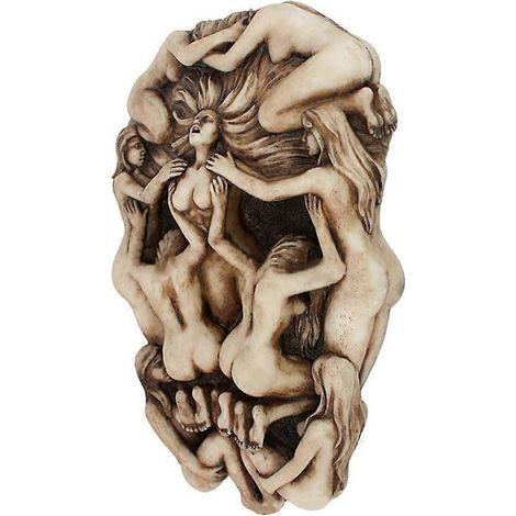 Totenkopf-Wanddekoration, weibliche Körperskulptur, Geschenk, Kunsthandwerk, Heimdekoration