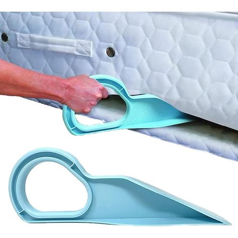 Souleve-matelas ergonomique en plastique pour faciliter le changement de draps et le rangement du lit (1/5)