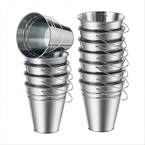 Set mit 12 Metalleimern mit Griffen, Kinderkörbe (1/5)
