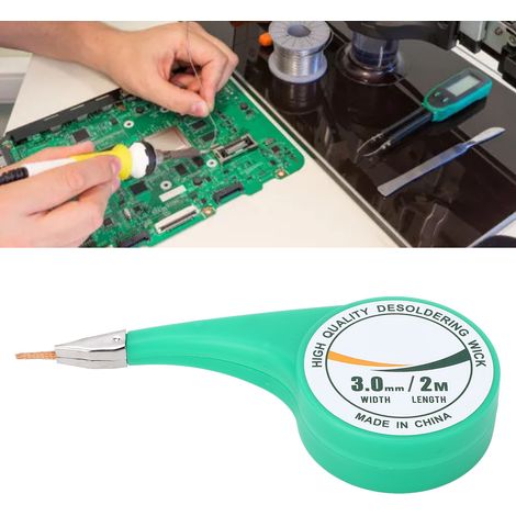 Outil de dessoudage BST-3020A pour câbles tressés en fil de cuivre (2 m/6,56 pi, câble tressé à âme enduite de flux de 3,0 mm de large). (1/5)