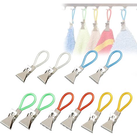 Lot de 10 Crochet, Support métallique, Porte-torchon résistant, Pour cuisine salle de bain (1/5)