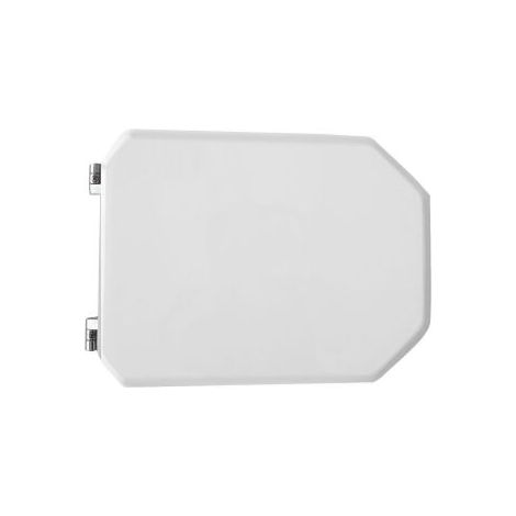Abattant WC pour vase Globo Royal 35,5-41,5 x 32,5 cm abattant WC blanc avec charnie'res re'glables en fonte de bois