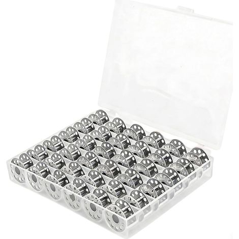 36 Pcs Canette Machine A Coudre Metallique, Canette Vide Couture, Canette Métallique, Bobine Machine A Coudre Metal, Boite A Canette Machine A Coudre Avec Boîte De Rangement Transparente (1/5)