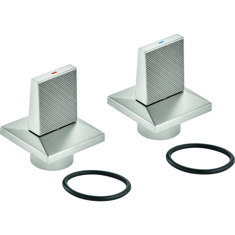 Grohe Griffpaar für Allure Brilliant M-Size mit Temperaturanzeige Rot/Blau, Supersteel, 101333DC00 (1/2)