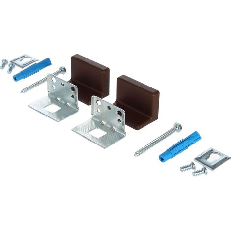 Percha eslovaca ajustable para muebles de esquina con tapa y accesorios, color marrón, Riex JK40 (2 juegos) (1/3)